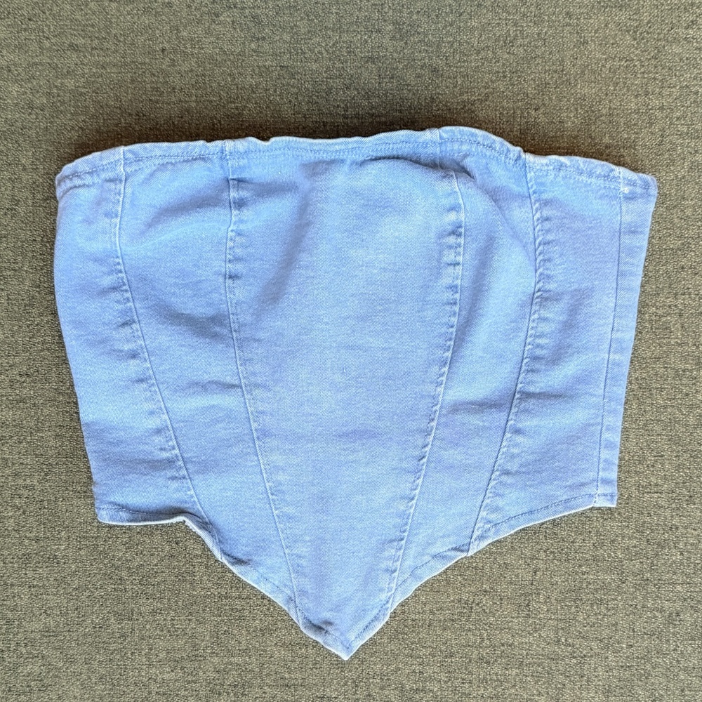 Denim bustier tube top